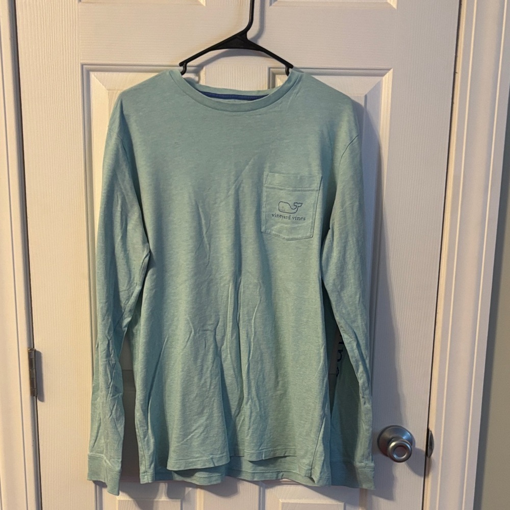 Vineyard Vines Light Teal blue green Long Sleeve Shirt size medium